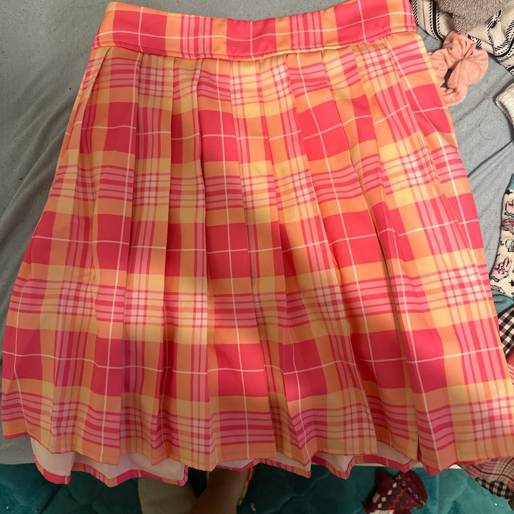 Pink SHEIN curve plaited skirt